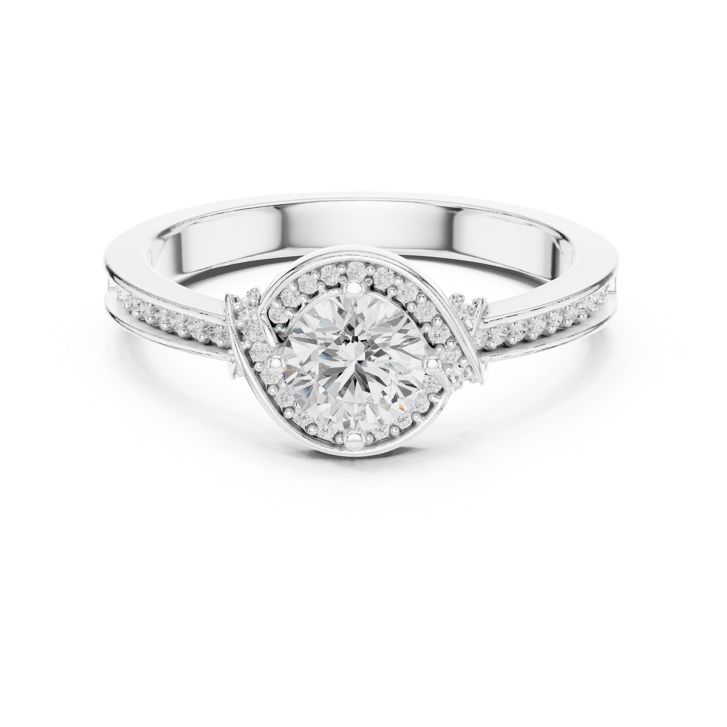 Round Halo Lab Grown Diamond Ring