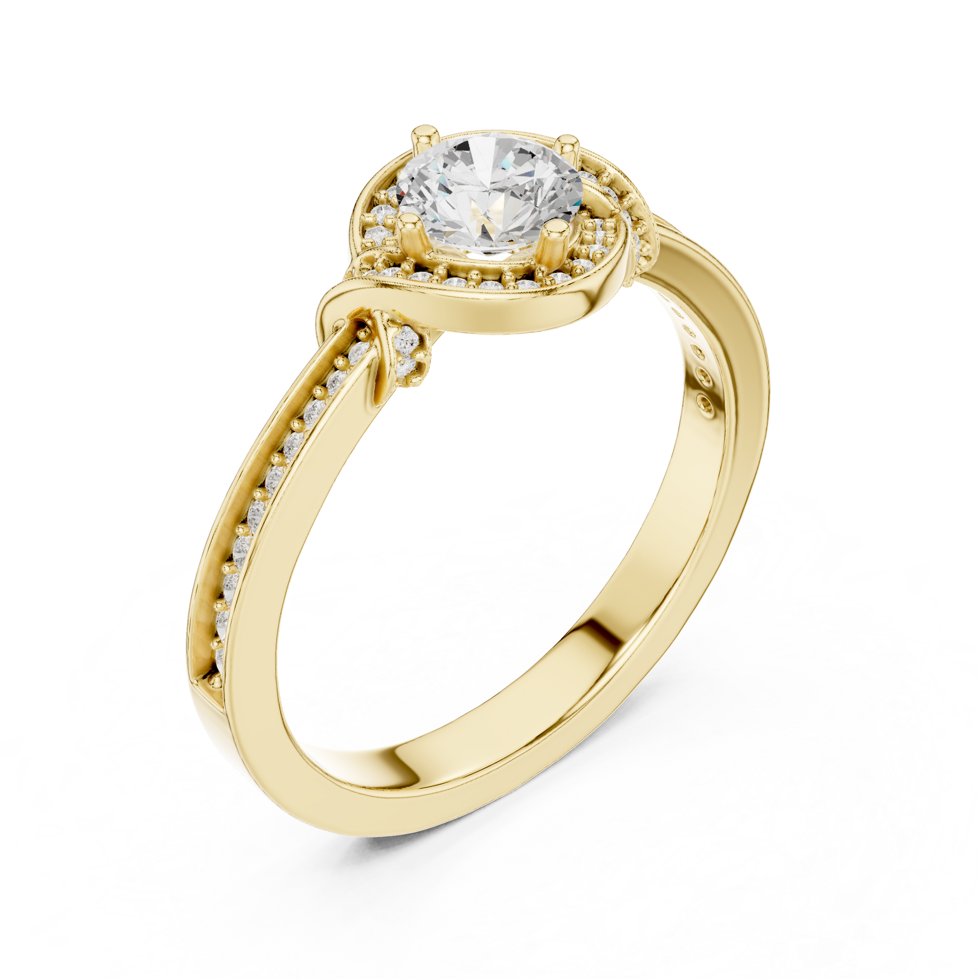 Round Halo Lab Grown Diamond Ring