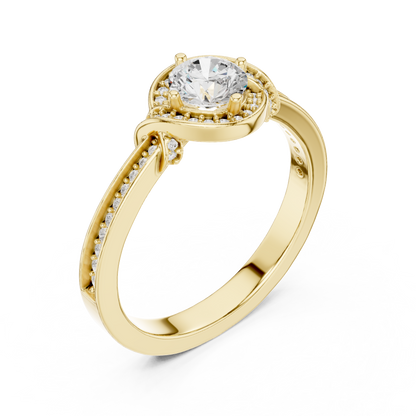 Round Halo Lab Grown Diamond Ring