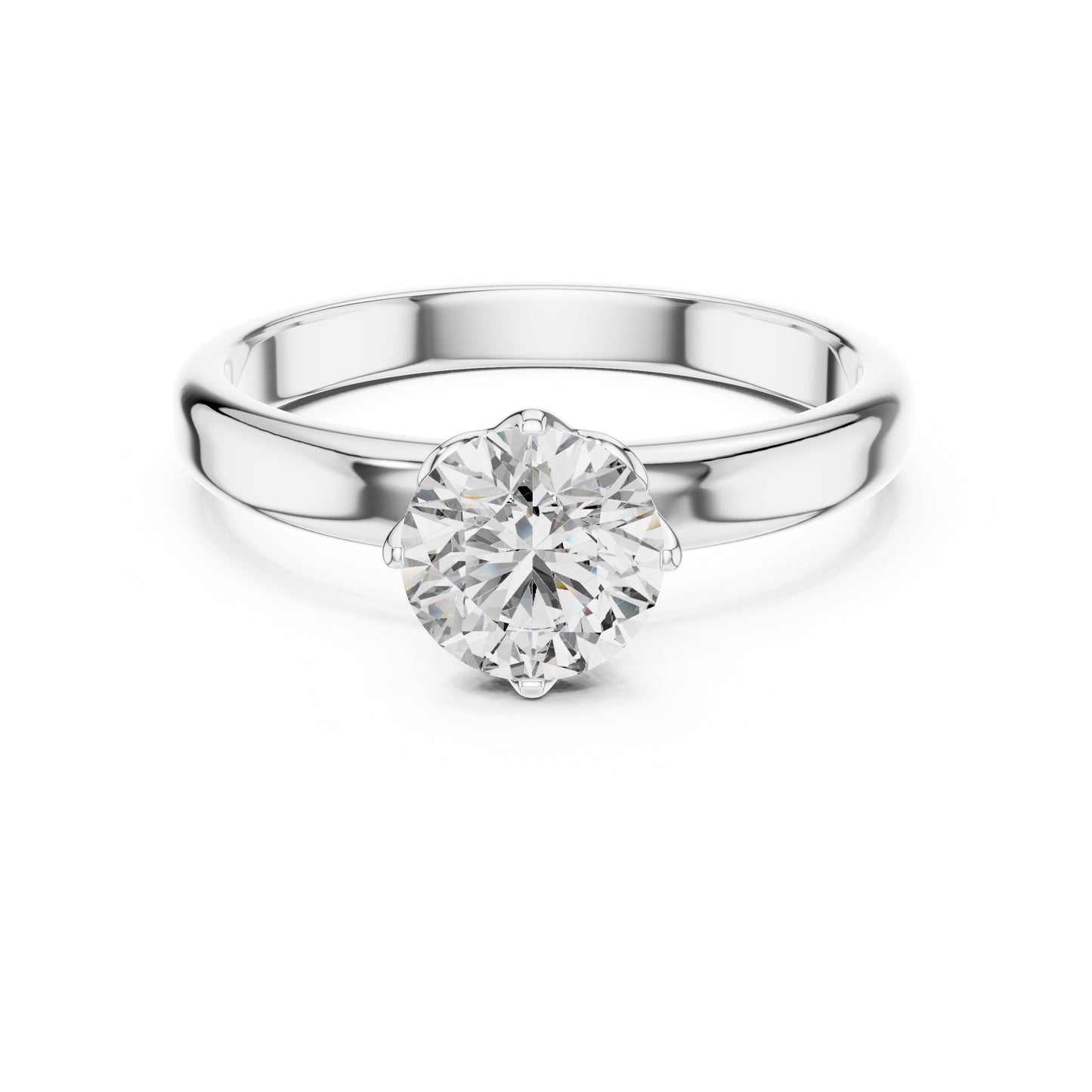 Round Solitaire Lab Grown Diamond Ring