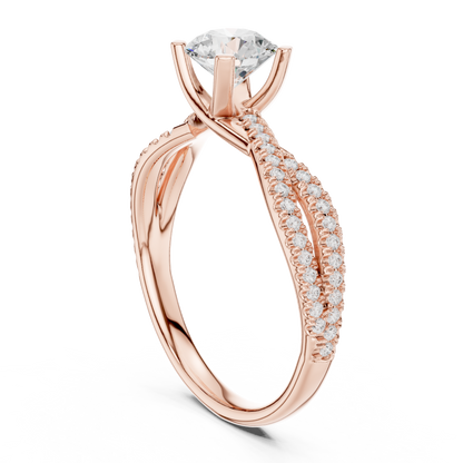 Round Side Stone Lab Grown Diamond Ring