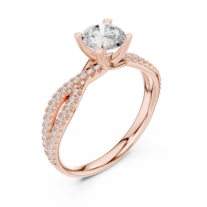 Round Side Stone Lab Grown Diamond Ring