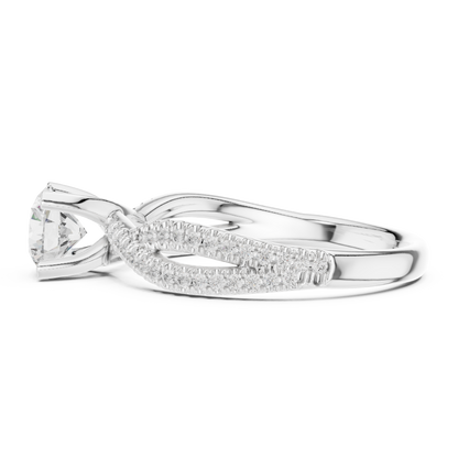 Round Side Stone Lab Grown Diamond Ring