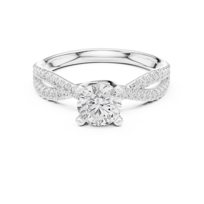 Round Side Stone Lab Grown Diamond Ring