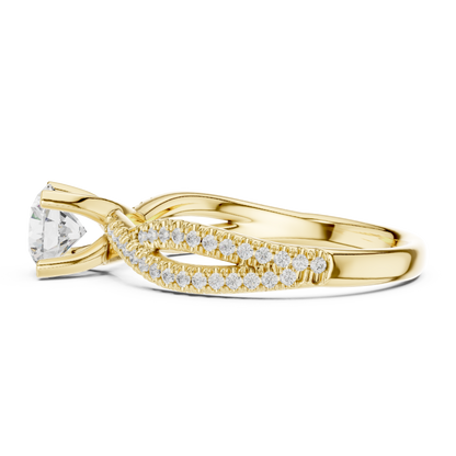 Round Side Stone Lab Grown Diamond Ring