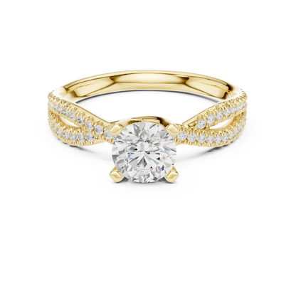 Round Side Stone Lab Grown Diamond Ring