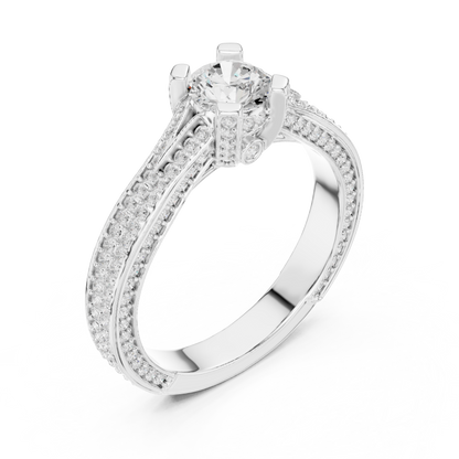 Round Halo Lab Grown Diamond Ring