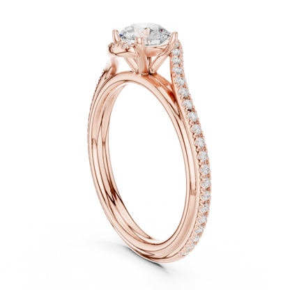 Round Side Stone Lab Grown Diamond Ring