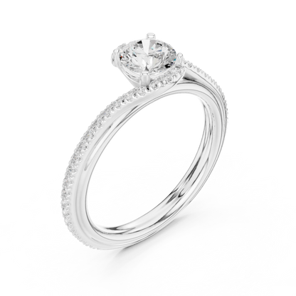 Round Side Stone Lab Grown Diamond Ring