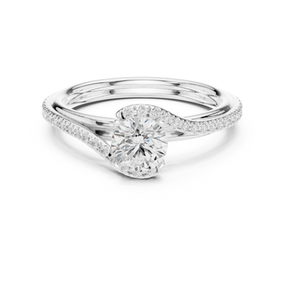 Round Side Stone Lab Grown Diamond Ring