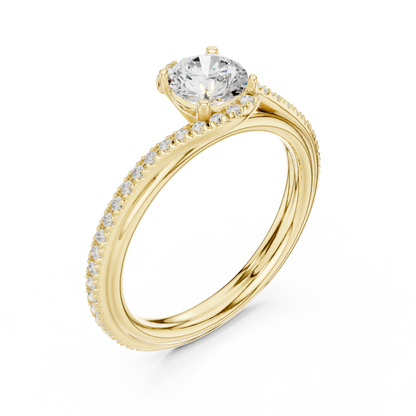Round Side Stone Lab Grown Diamond Ring