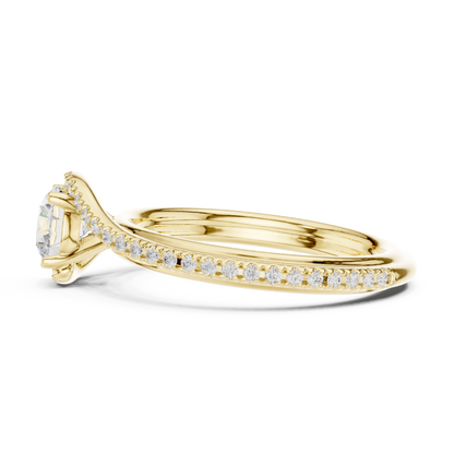 Round Side Stone Lab Grown Diamond Ring