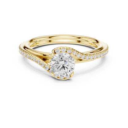 Round Side Stone Lab Grown Diamond Ring
