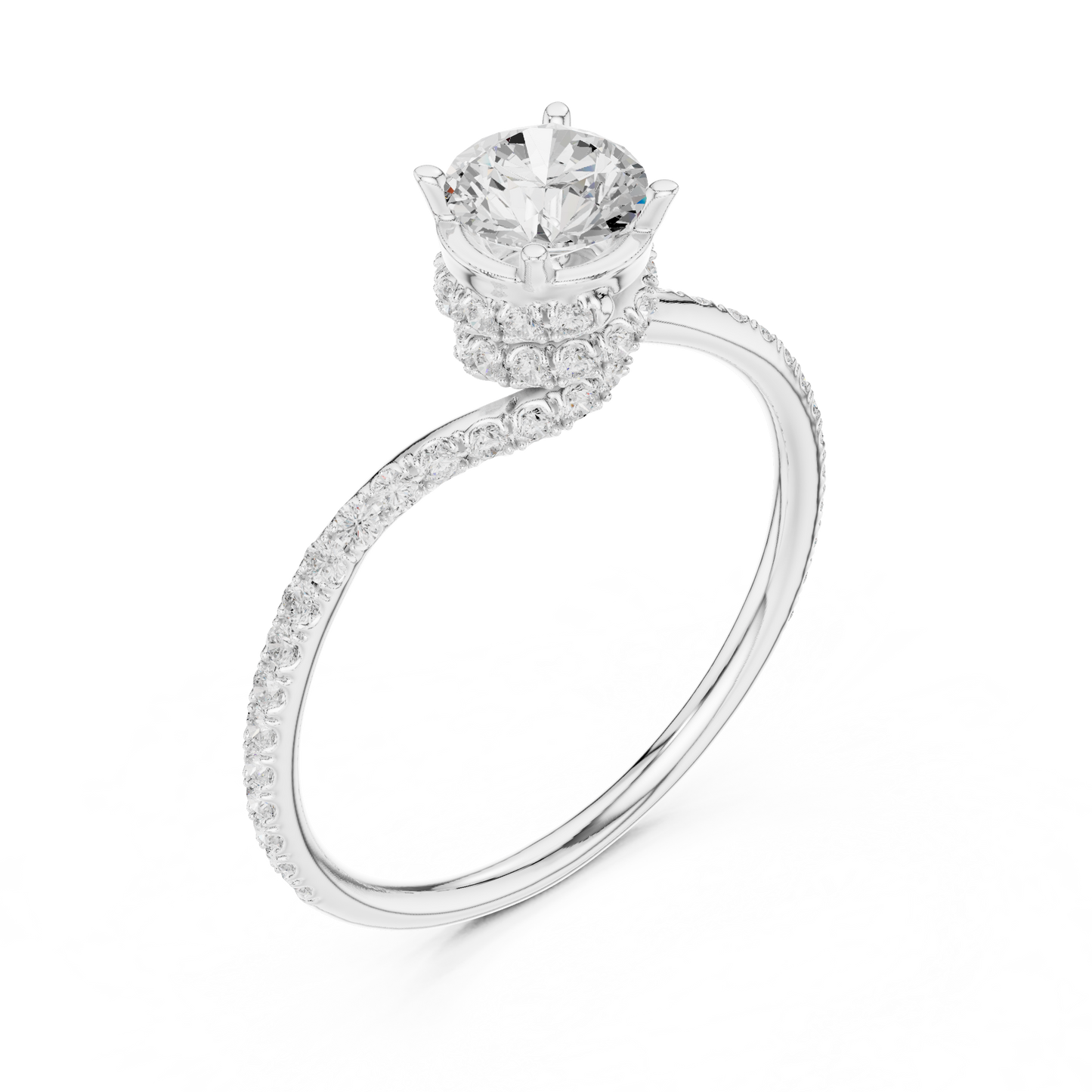 Round Halo Lab Grown Diamond Ring