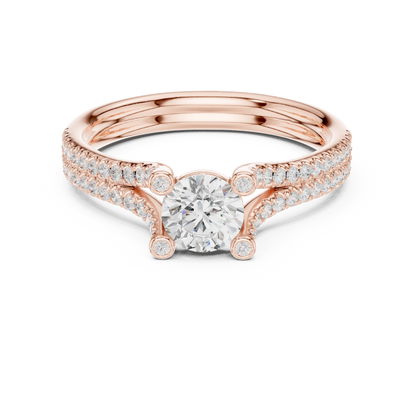 Round Side Stone Lab Grown Diamond Ring