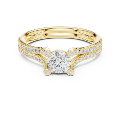 Round Side Stone Lab Grown Diamond Ring
