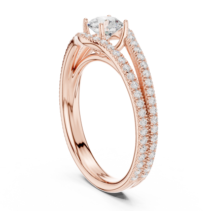 Round Pave Lab Grown Diamond Ring