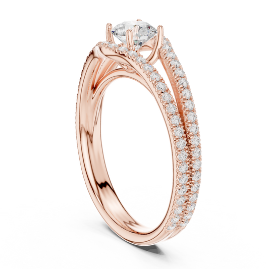 Round Pave Lab Grown Diamond Ring