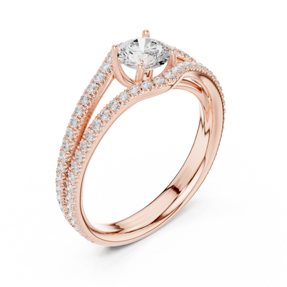 Round Pave Lab Grown Diamond Ring