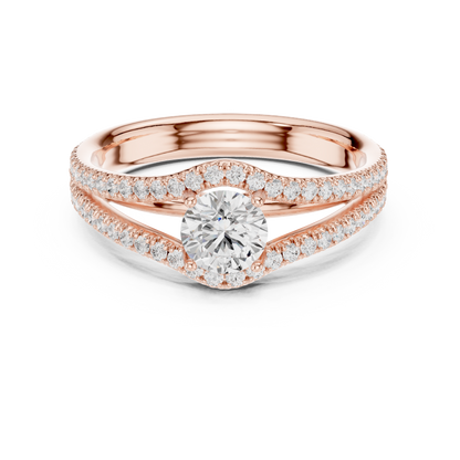 Round Pave Lab Grown Diamond Ring