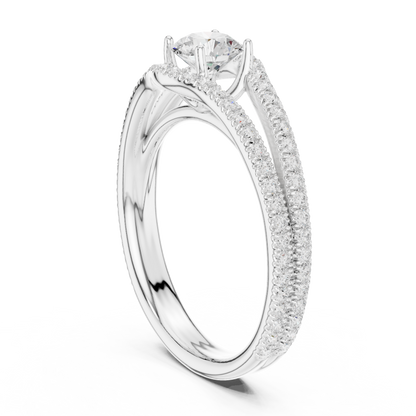 Round Pave Lab Grown Diamond Ring