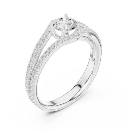 Round Pave Lab Grown Diamond Ring