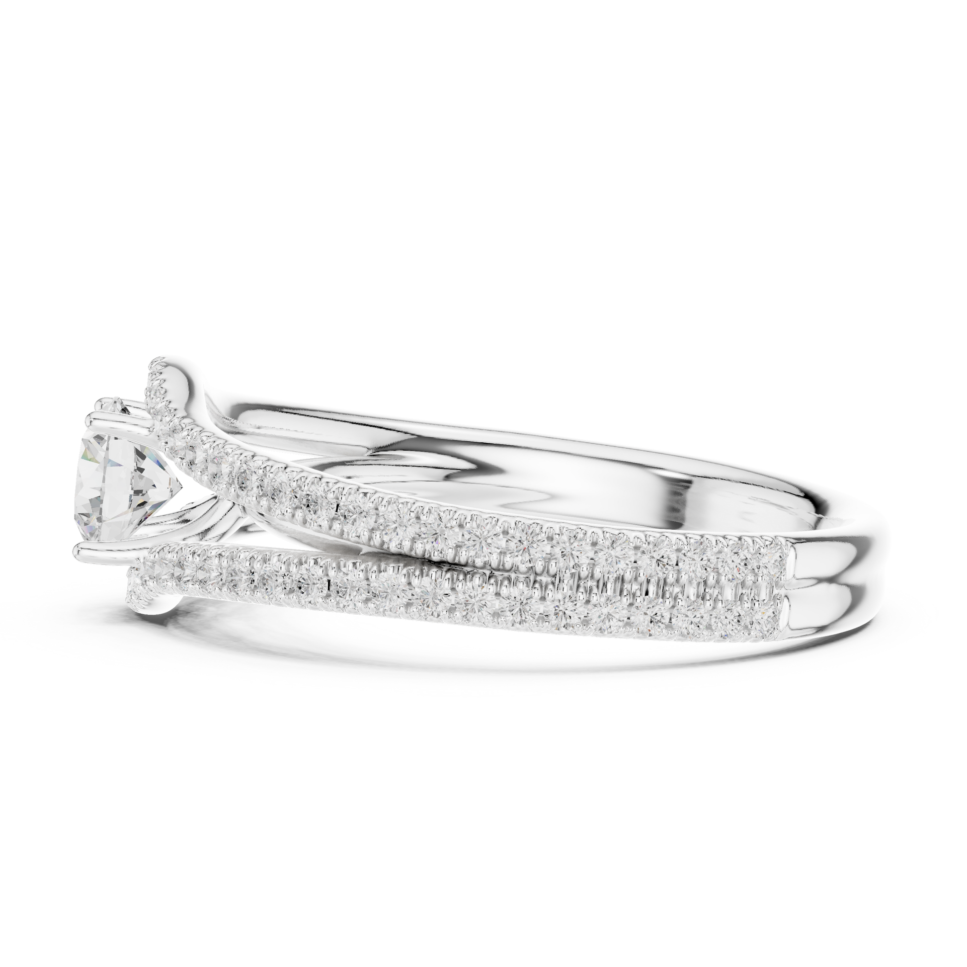 Round Pave Lab Grown Diamond Ring