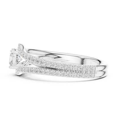 Round Pave Lab Grown Diamond Ring