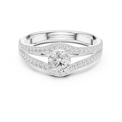 Round Pave Lab Grown Diamond Ring
