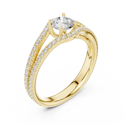 Round Pave Lab Grown Diamond Ring