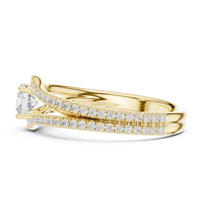 Round Pave Lab Grown Diamond Ring