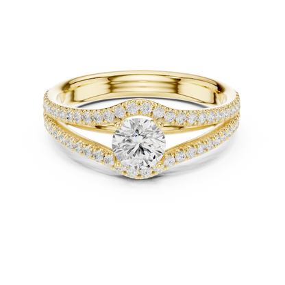 Round Pave Lab Grown Diamond Ring