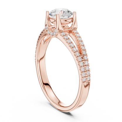 Round Side Stone Lab Grown Diamond Ring
