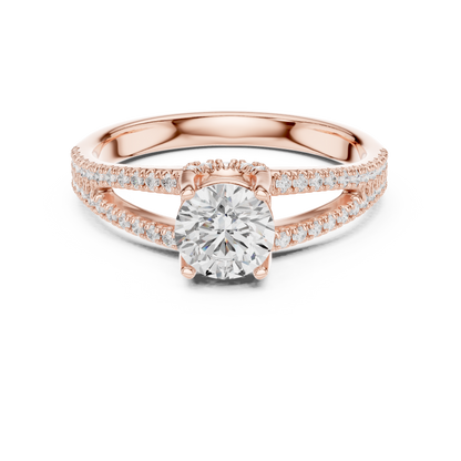 Round Side Stone Lab Grown Diamond Ring