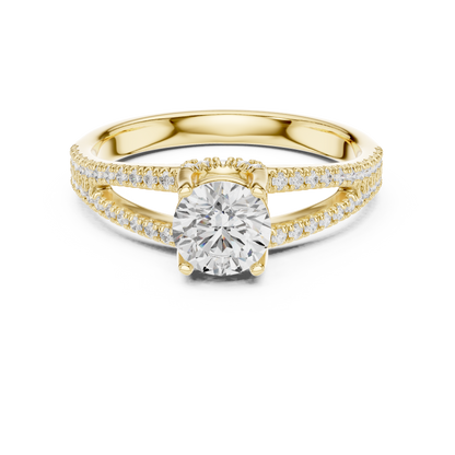 Round Side Stone Lab Grown Diamond Ring