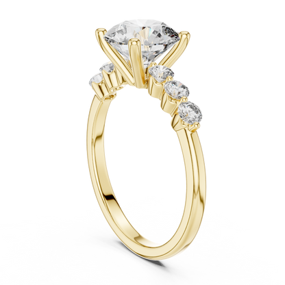 Round Side Stone Lab Grown Diamond Ring
