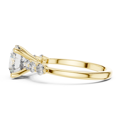 Round Side Stone Lab Grown Diamond Ring