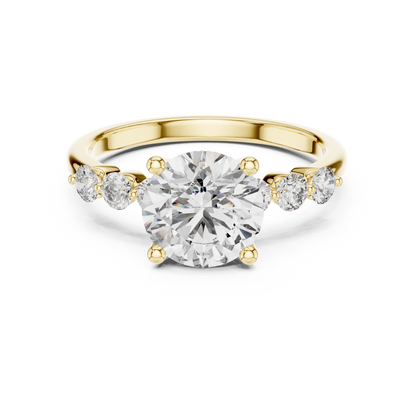 Round Side Stone Lab Grown Diamond Ring