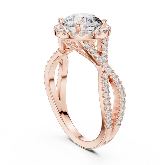 Round Halo Lab Grown Diamond Ring