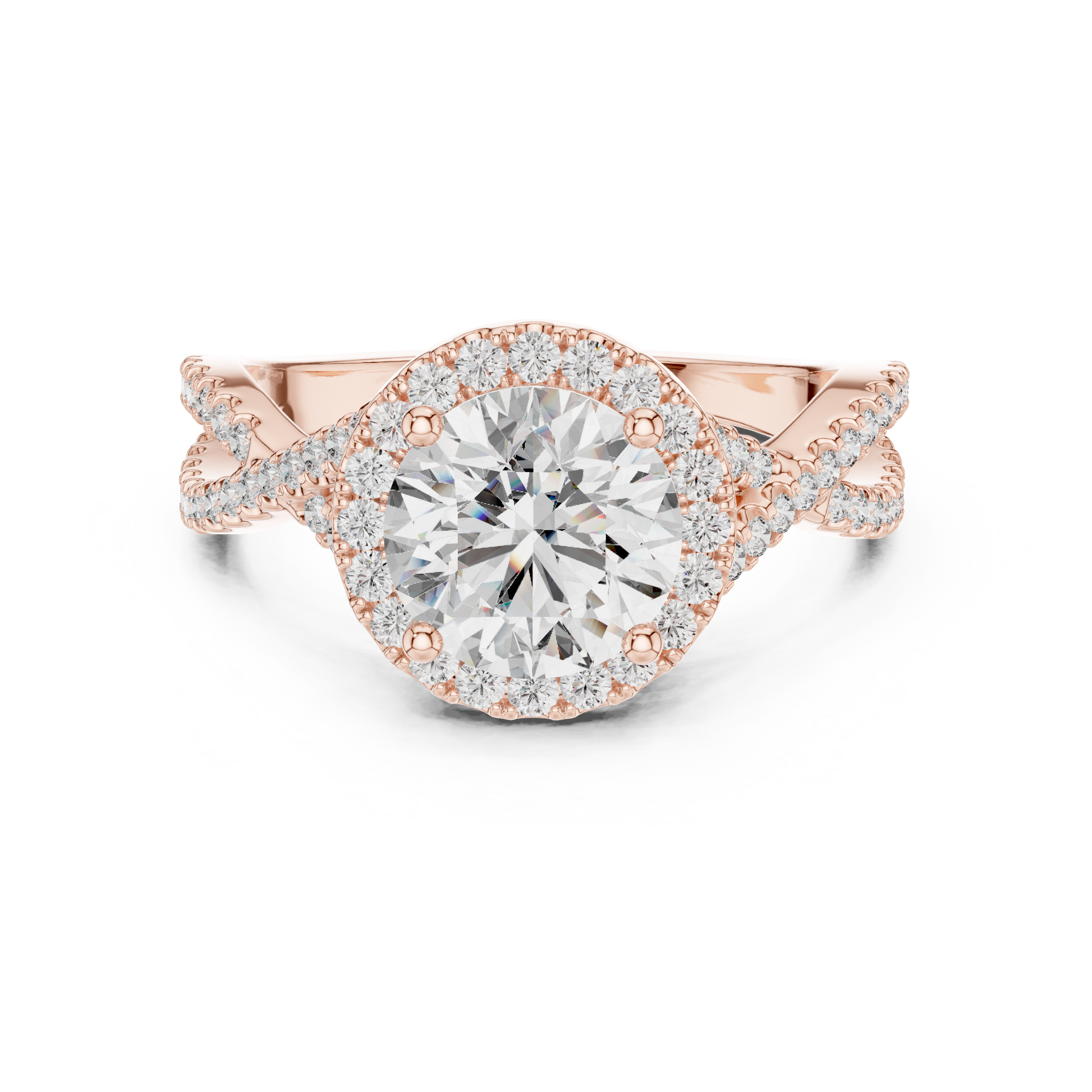 Round Halo Lab Grown Diamond Ring
