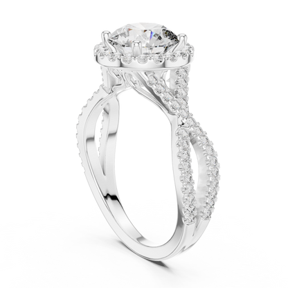 Round Halo Lab Grown Diamond Ring