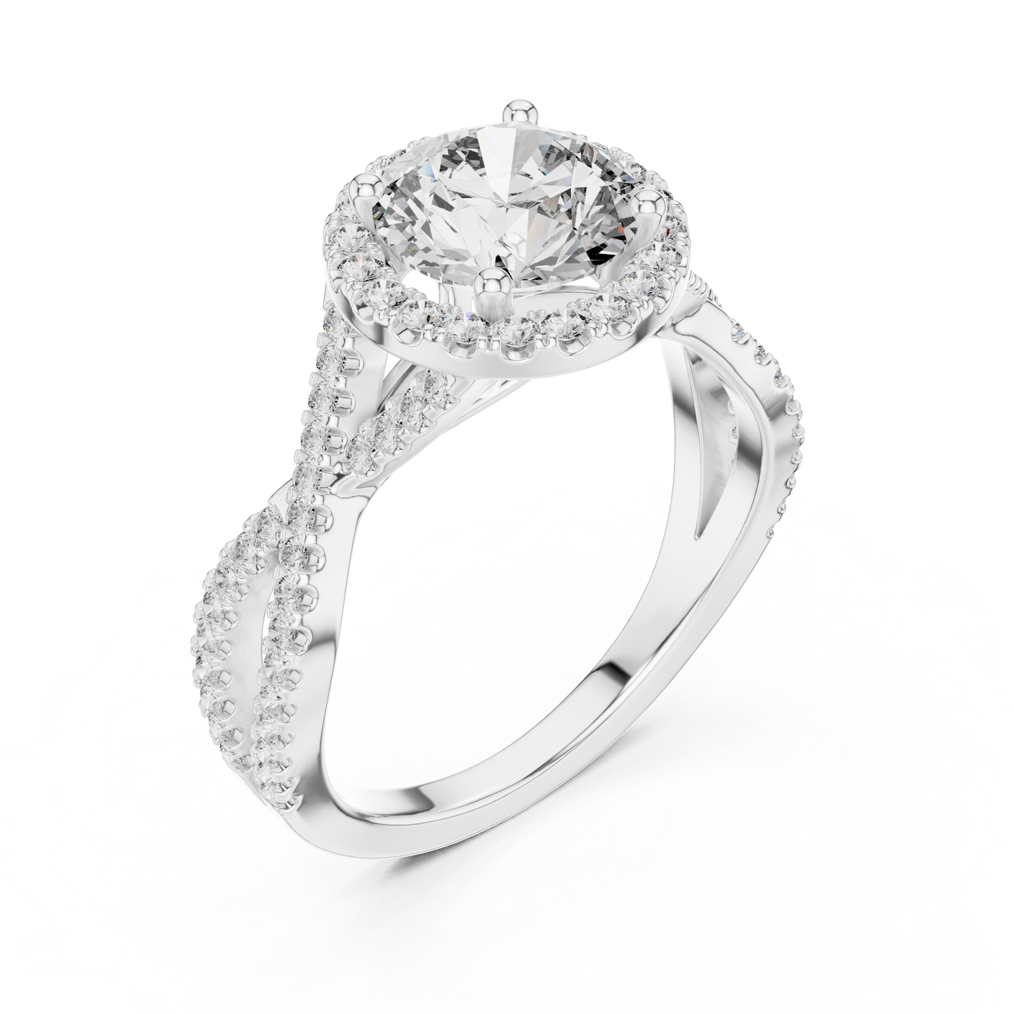 Round Halo Lab Grown Diamond Ring