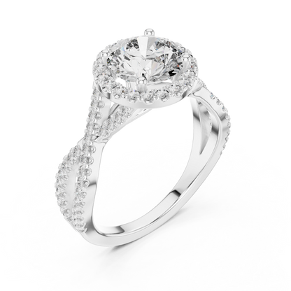 Round Halo Lab Grown Diamond Ring