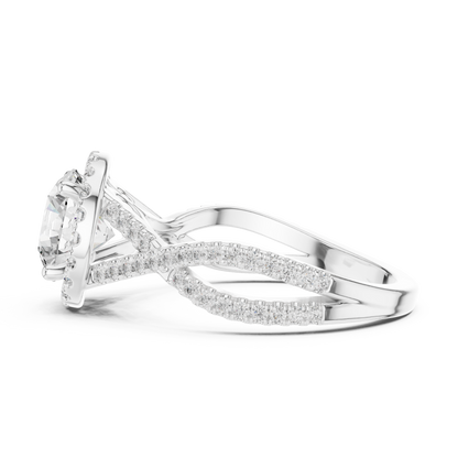 Round Halo Lab Grown Diamond Ring