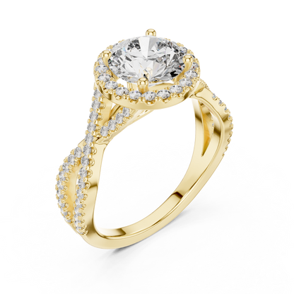 Round Halo Lab Grown Diamond Ring