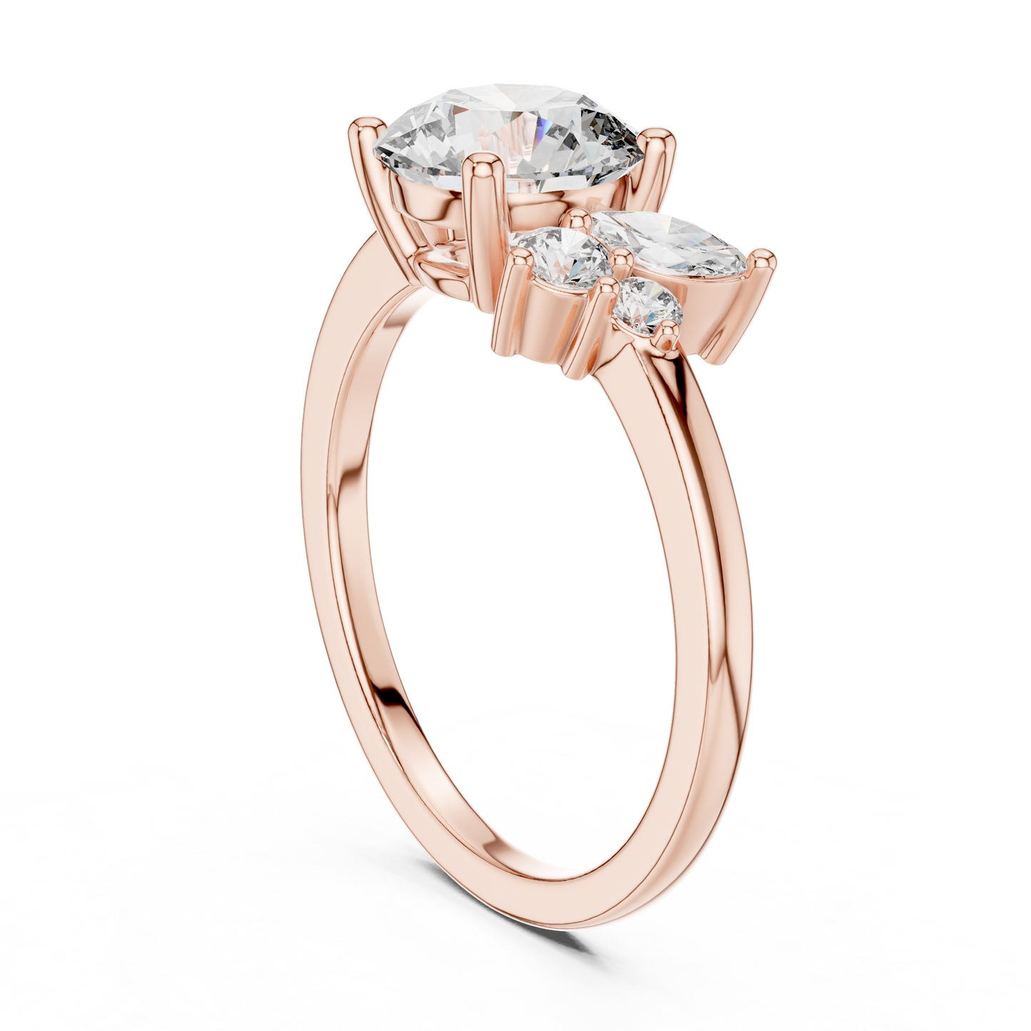 Mixed Shape Lab Grown Diamond Side Stone Ring