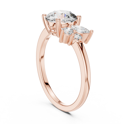 Mixed Shape Lab Grown Diamond Side Stone Ring