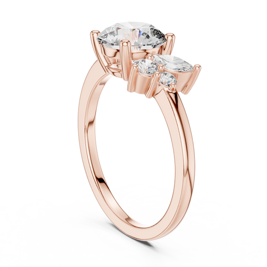 Mixed Shape Lab Grown Diamond Side Stone Ring