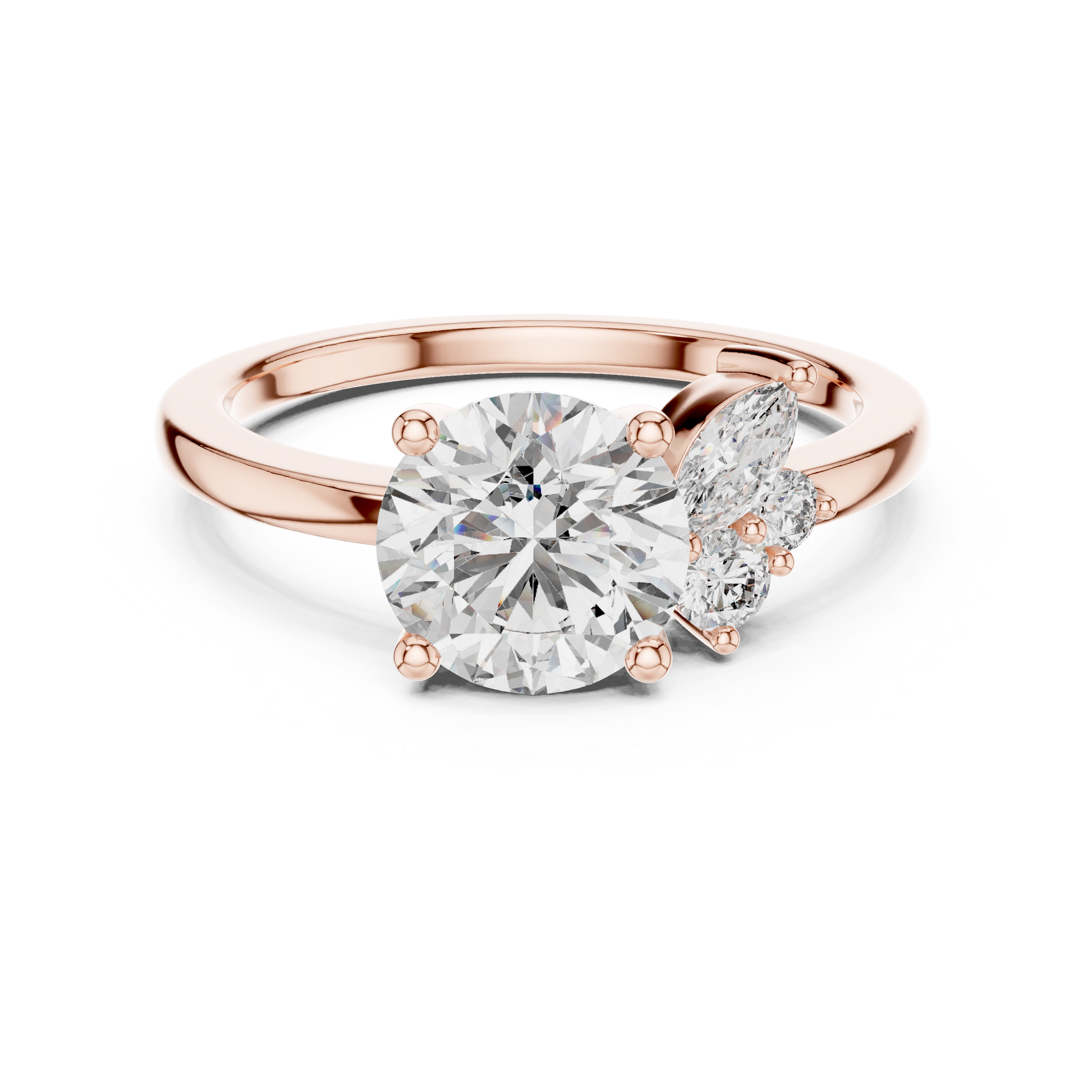 Mixed Shape Lab Grown Diamond Side Stone Ring