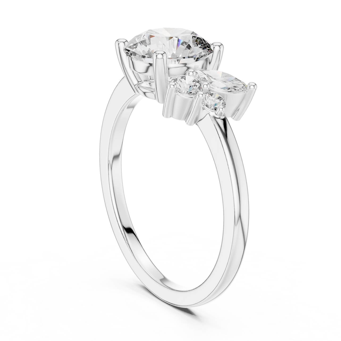 Mixed Shape Lab Grown Diamond Side Stone Ring